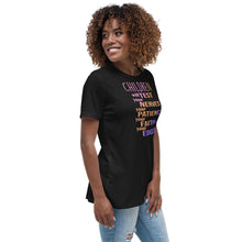 Load image into Gallery viewer, Children Test Ladies Relaxed T-Shirt Black
