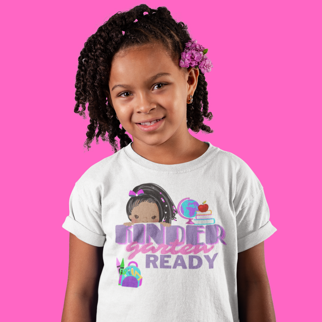 KINDERGARTEN READY BRAIDED HAIR TEE|BLACK GIRLS ROCK|BLACK GIRL MAGIC|TEES FOR BLACK GIRLS|AFROMATION TEES|BLACK GIRL TEES