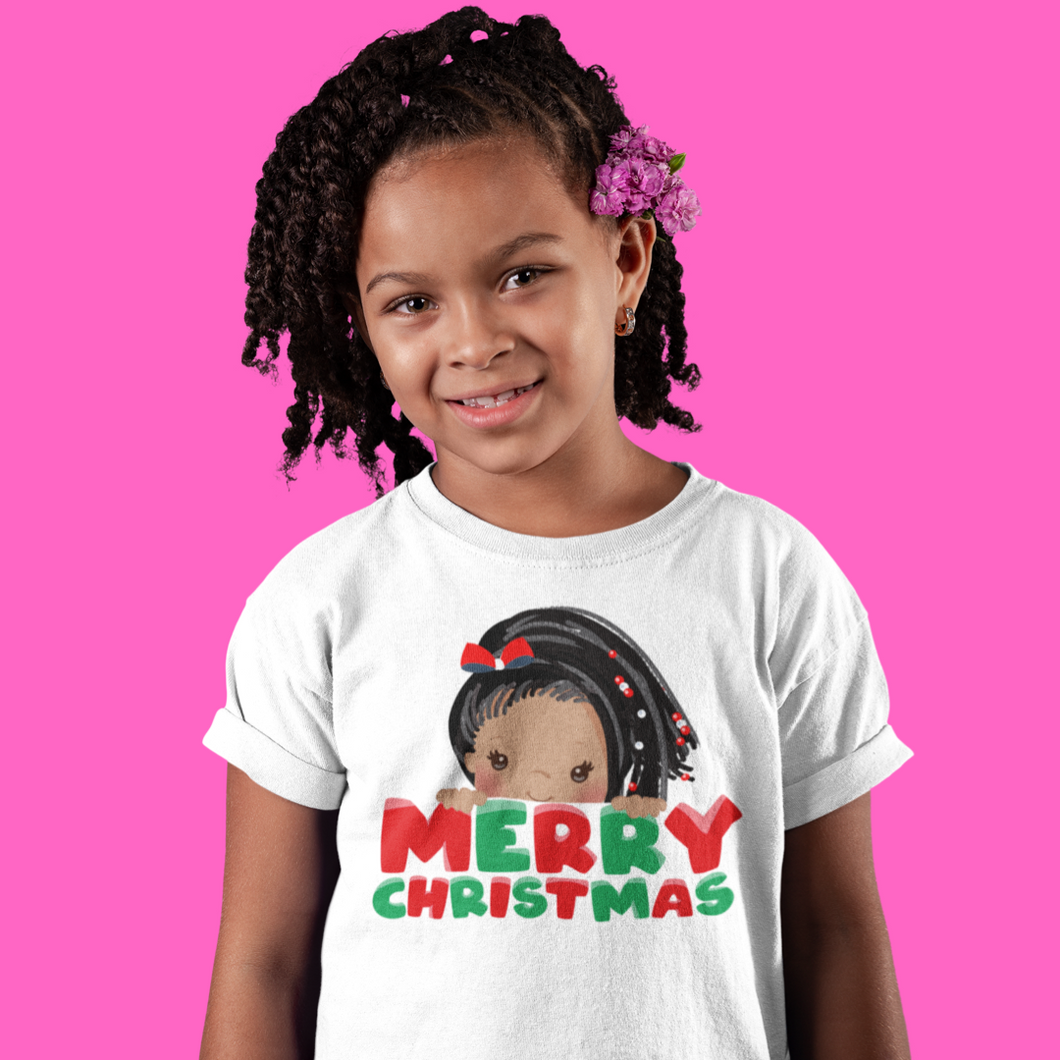 MERRY CHRISTMAS BRAIDS TEE|BLACK GIRLS ROCK|BLACK GIRL MAGIC|TEES FOR BLACK GIRLS|AFROMATION TEES|BLACK GIRL TEES