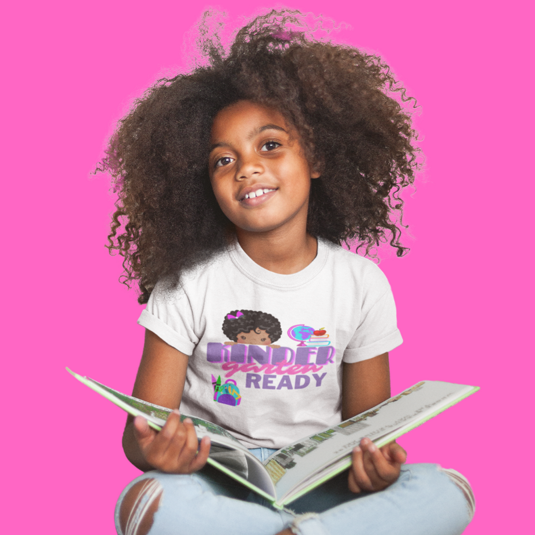 KINDERGARTEN READY CURLY FRO TEE|BLACK GIRLS ROCK|BLACK GIRL MAGIC|TEES FOR BLACK GIRLS|AFROMATION TEES|BLACK GIRL TEES