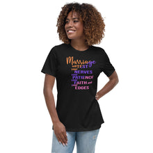 Load image into Gallery viewer, Marriage Test Ladies Relaxed T-Shirt Black
