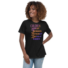 Load image into Gallery viewer, Children Test Ladies Relaxed T-Shirt Black
